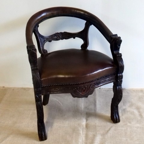 Carved office armchair