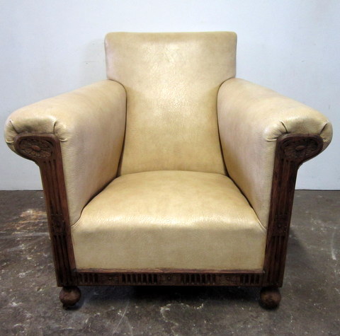Art Deco cream armchair