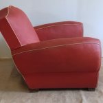 Pair of armchairs 1950 vinyl red and white - Detail 1