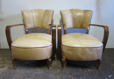 Pair of armchairs sand color 1940s