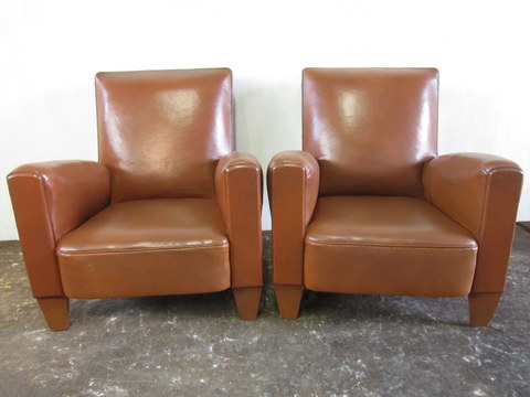 Pair of club armchairs 1950s
