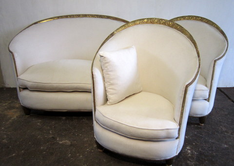 1920s Art Deco White Lounge
