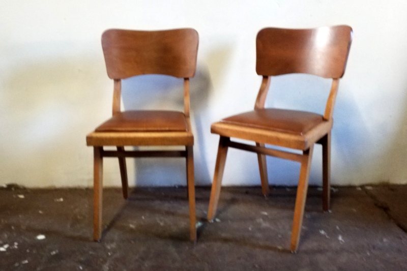 Paire de chaise années 1950 - L'Atelier du cuir-Bretagne