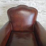 Fauteuil club ancien dossier fleur - Detail 3
