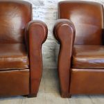Paire de fauteuils club cuir - Detail 2